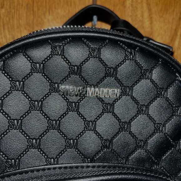 Steve Madden Black Textured Backpack - Picture 2 of 9